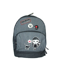 Zaino Zainetto Per Bambini Asilo Scuola Bad Alice Nero In Stoffa 30cm Con Zip         