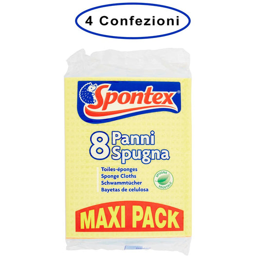 Spontex panni spugna super assorbenti super assorbenti 4 confezioni da 8 spugne