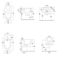 Sanitari in ceramica sospesi vaso wc + bidet + sedile made in italy con/senza staffe *** accessori con sedile frizion...