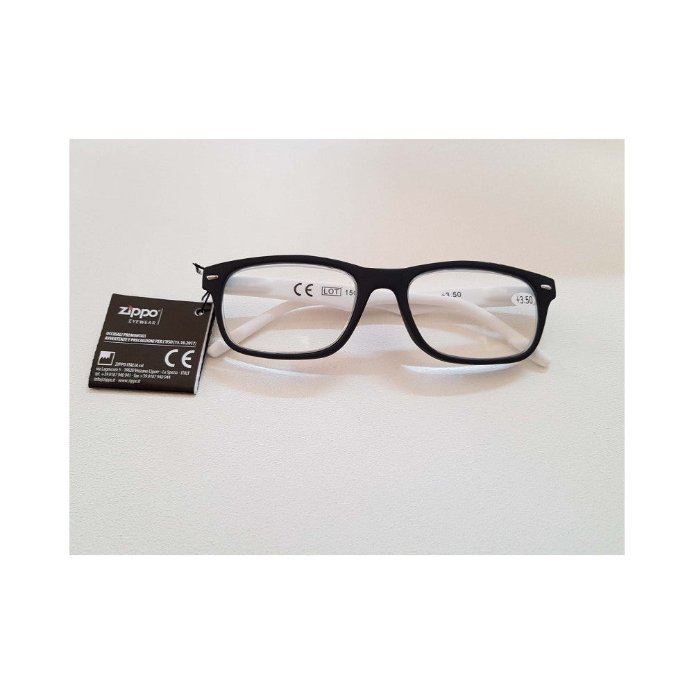 Zippo occhiali +1.00 da lettura con astuccio, colore  nero - bianco