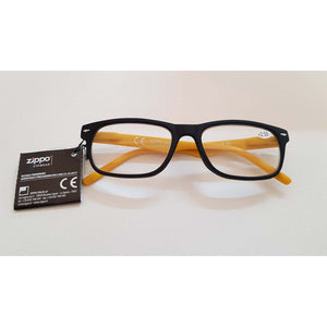 Zippo occhiali +2.50 da lettura con astuccio, colore  nero - giallo
