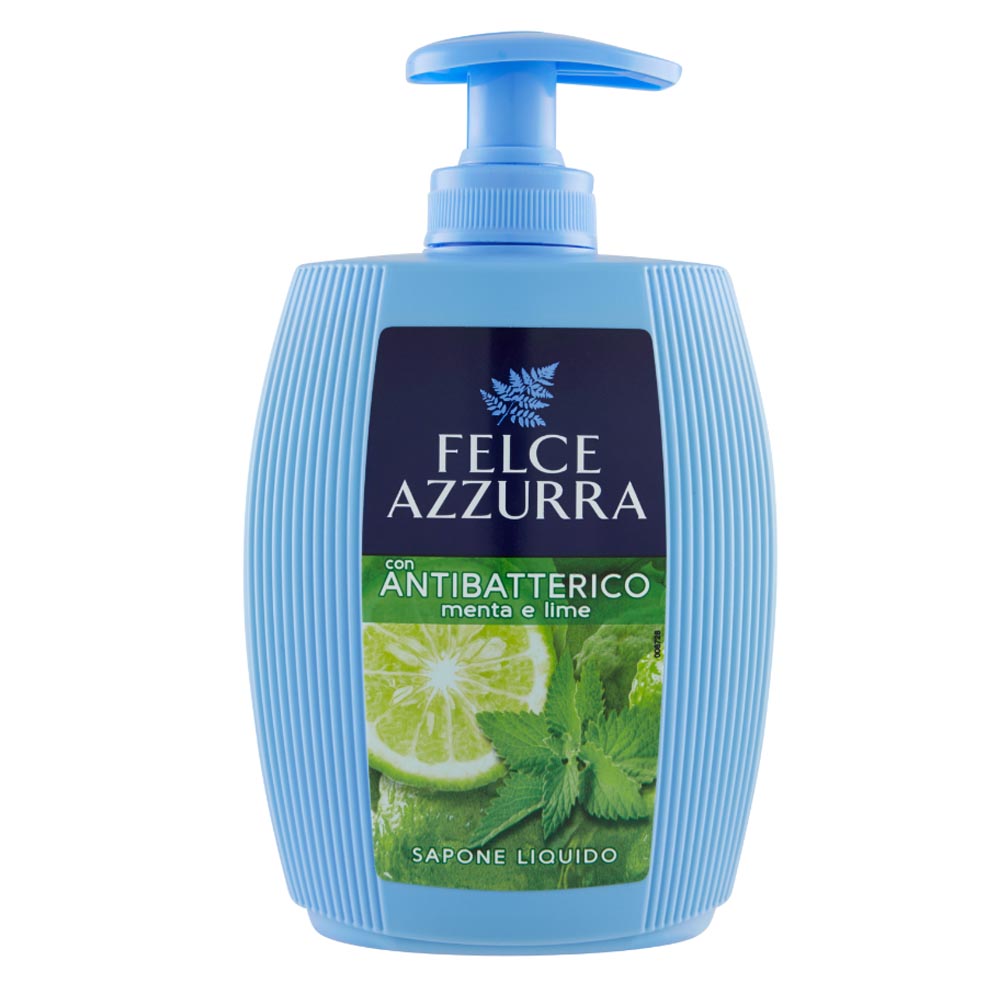 Felce azzurra sapone liquido con antibatterico menta e lime 8 flaconi da 300 ml ciascuno