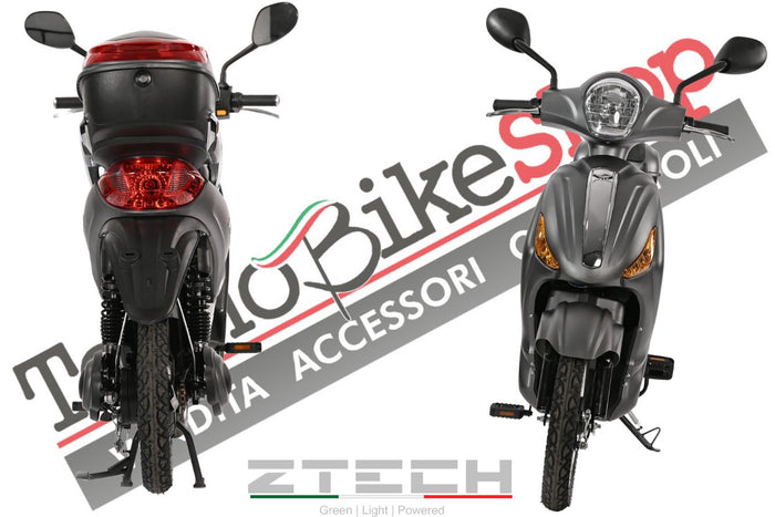 Bici Elettrica Scooter Z-TECH ZT-09-C 500W 20Ah 48V Batteria Piombo colore Nero Opaco Matt