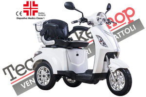 Scooter Z-TECH ZT-15-D  polliciTRILUX PLUS pollici 3 RUOTE Diffperenziale per Disabili e Anziani colore Bianco