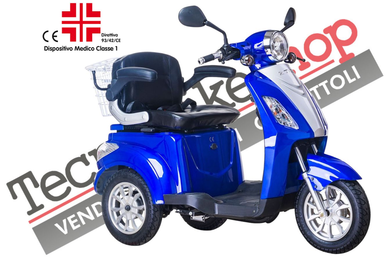 Scooter Z-TECH ZT-15-D  polliciTRILUX PLUS pollici 3 RUOTE Diffperenziale per Disabili e Anziani colore Blu