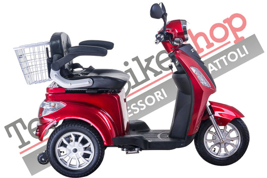 Scooter Z-TECH ZT-15-D  polliciTRILUX PLUS pollici 3 RUOTE Diffperenziale per Disabili e Anziani colore Rosso