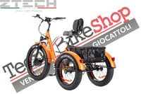 Triciclo Bicicletta Elettrica Z-TECH ZT-80-A "FAT TRIKE " 3 Ruote 24"/20" 250W 13 Ah 48V Batteria Litio -Arancione