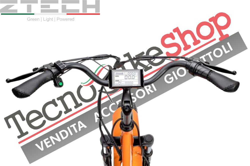 Triciclo Bicicletta Elettrica Z-TECH ZT-80-A "FAT TRIKE " 3 Ruote 24"/20" 250W 13 Ah 48V Batteria Litio -Arancione