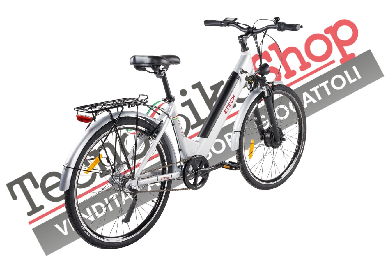 Bicicletta Elettrica A Pedalata Assistita Z-Tech ZT-83 Venezia Trekking 36v 12Ah colore Bianco