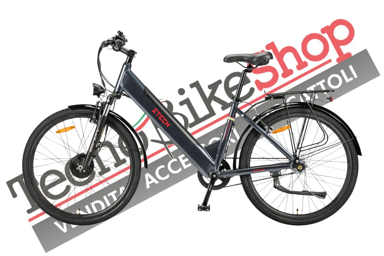 Bicicletta Elettrica A Pedalata Assistita Z-Tech ZT-83 Venezia Trekking 36v 12Ah colore Grigio