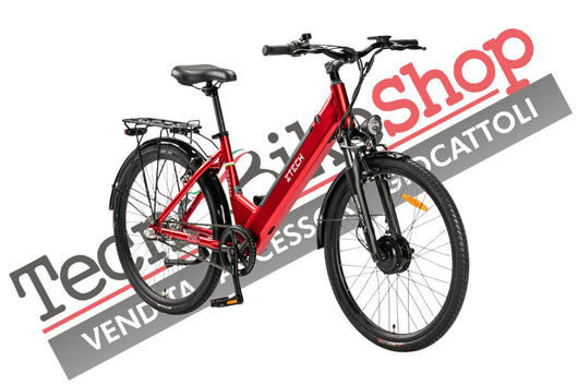 Bicicletta Elettrica A Pedalata Assistita Z-Tech ZT-83 Venezia Trekking 36v 12Ah colore Rosso