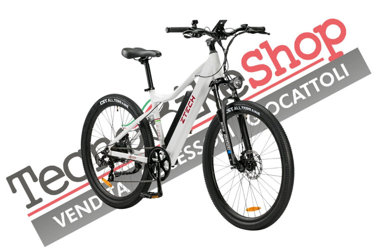 Bicicletta Elettrica A Pedalata Assistita Z-Tech ZT-85 Maira 250W 36V 12Ah colore Bianco