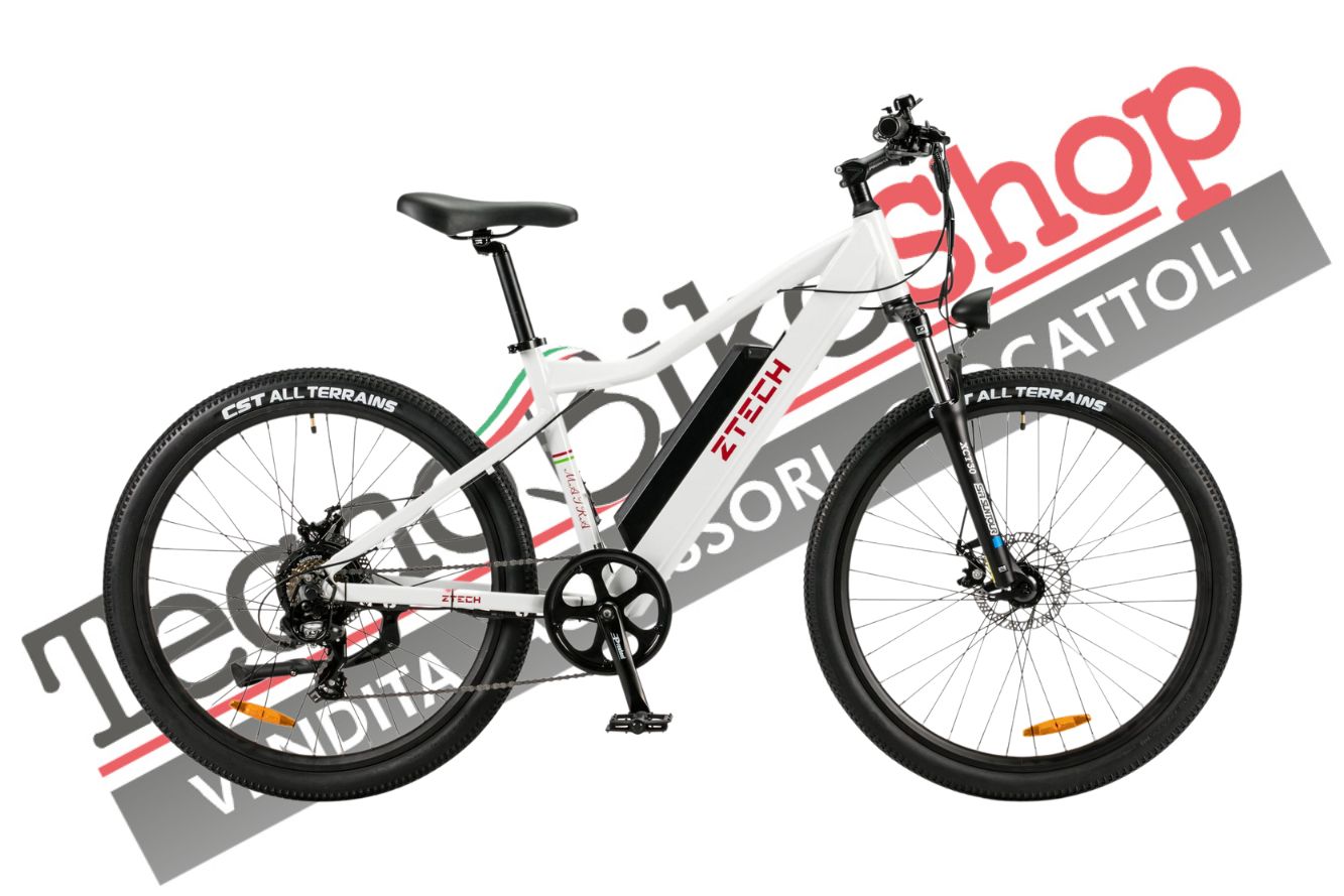 Bicicletta Elettrica A Pedalata Assistita Z-Tech ZT-85 Maira 250W 36V 12Ah colore Bianco